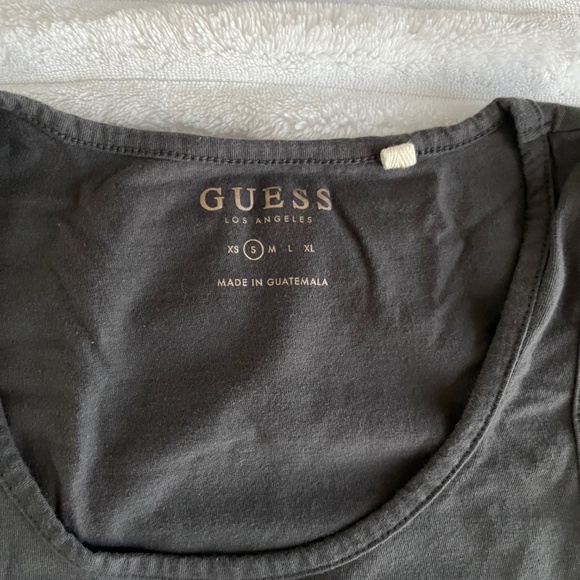 GUESS Tank Top Gray with Rose Gold Foil Skull Graphics size S - Picture 3 of 5